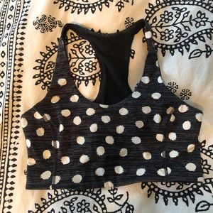 Outdoor Voices Doing Things Bra Black Polka Dot S